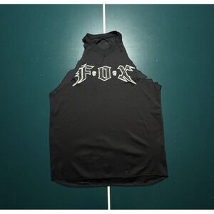 Fox Racing Thrashed Cut Jersey Men's Large Black Skull Logo‎ Grunge Motorcross